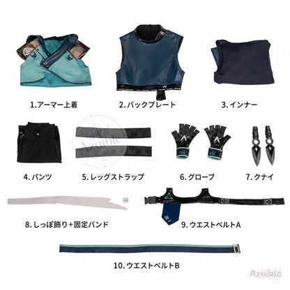 Azuiblc VALORANT ジェット（Jett）コスプレ衣装｜ヴァロラント コスチューム 仮装 撮影 イベント