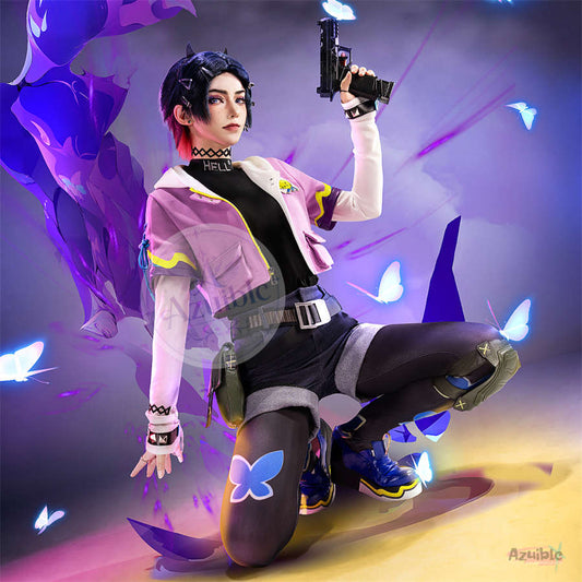 Azuiblc VALORANT  暮蝶 クローヴ コスプレ衣装｜ヴァロラント コスチューム 仮装 撮影 イベント ヴァロラント
