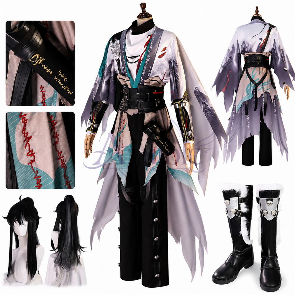 Azuiblc 鳴潮 仇遠 コスプレ衣装｜3D PLAパーツ付き ハロウィン 仮装 舞台服 オリジナル風