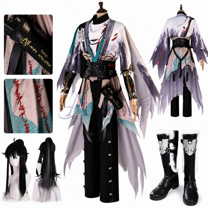 Azuiblc 鳴潮 仇遠 コスプレ衣装｜3D PLAパーツ付き ハロウィン 仮装 舞台服 オリジナル風